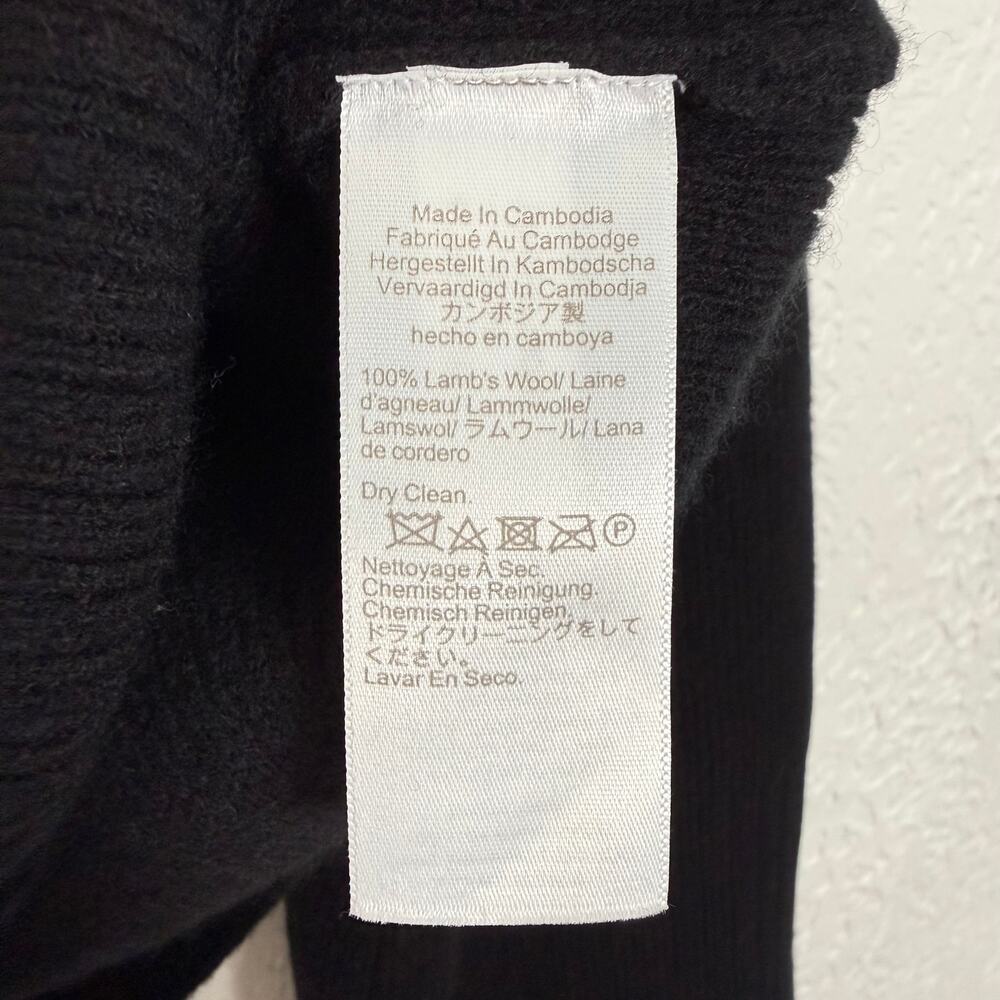 J.Crew Lambs Wool Milano Stitch Cinched Waist Cardigan Black Size Medium - Picture 5 of 5
